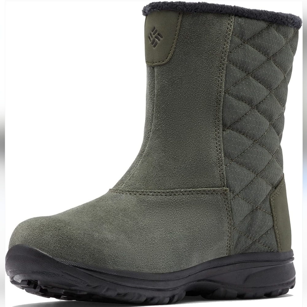 Columbia Green Quilted‎ Waterproof Winter Boots, Women's Size 9, Traction Sole